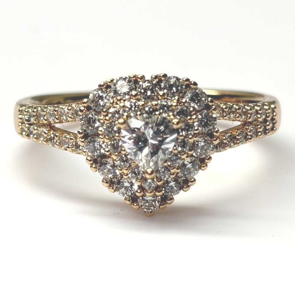 Women Wedding Heart Ring Rose Gold Plated Engagement Alternative 7.75